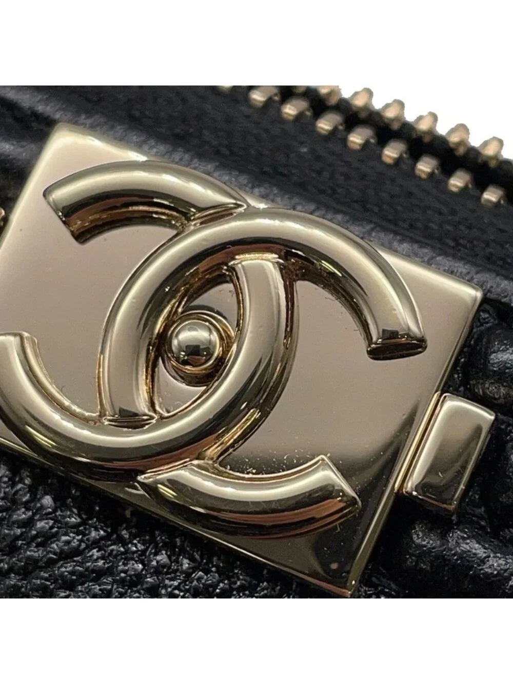 Chanel Chain Shoulder Bag Boy Mini Caviar Leather Black